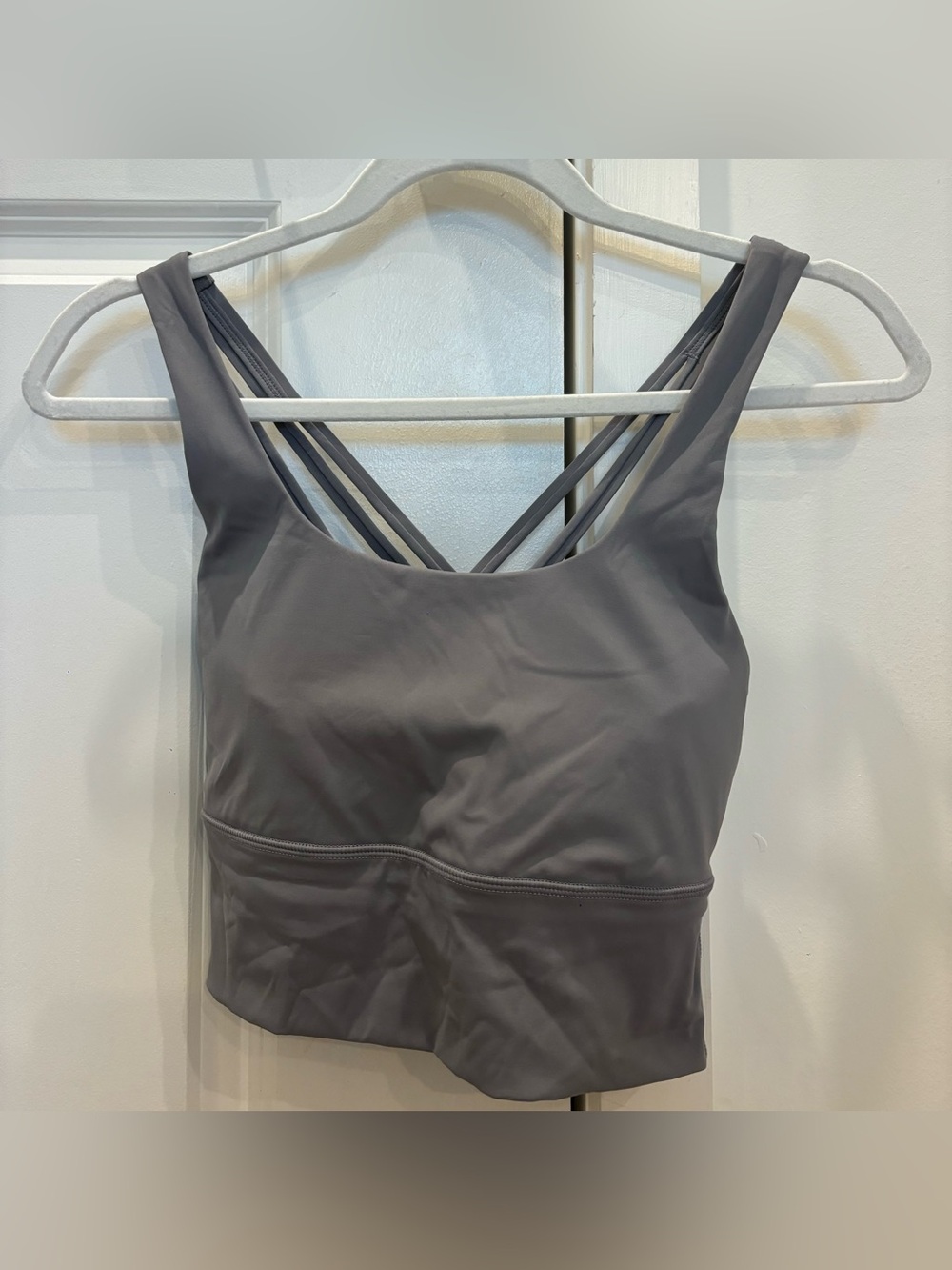 CRZ YOGA gray strappy sports bra
